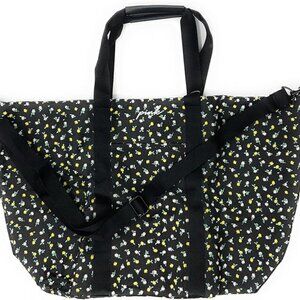 Victoria's Secret Pink Large Black Floral Weekender Tote Bag